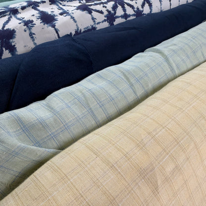 European Linen Herringbone Twill - Navy  - 57-58"