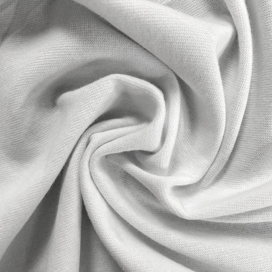 26" Remnant - Cotton Spandex 1x1 Rib Knit Fabric - White - Deadstock