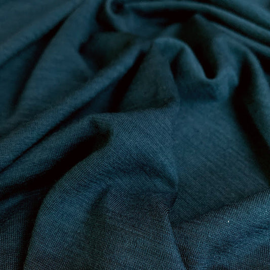 11" Remnant - Superfine Merino Wool Jersey - Moroccan Blue