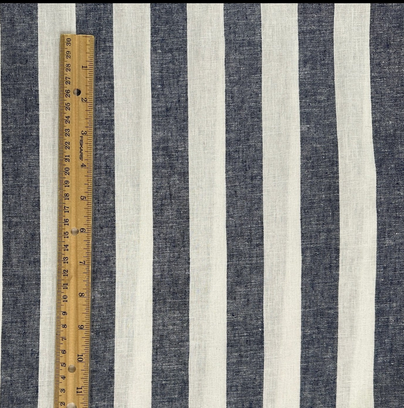 Cotton & Linen Yarn-dyed stripes - Navy & White