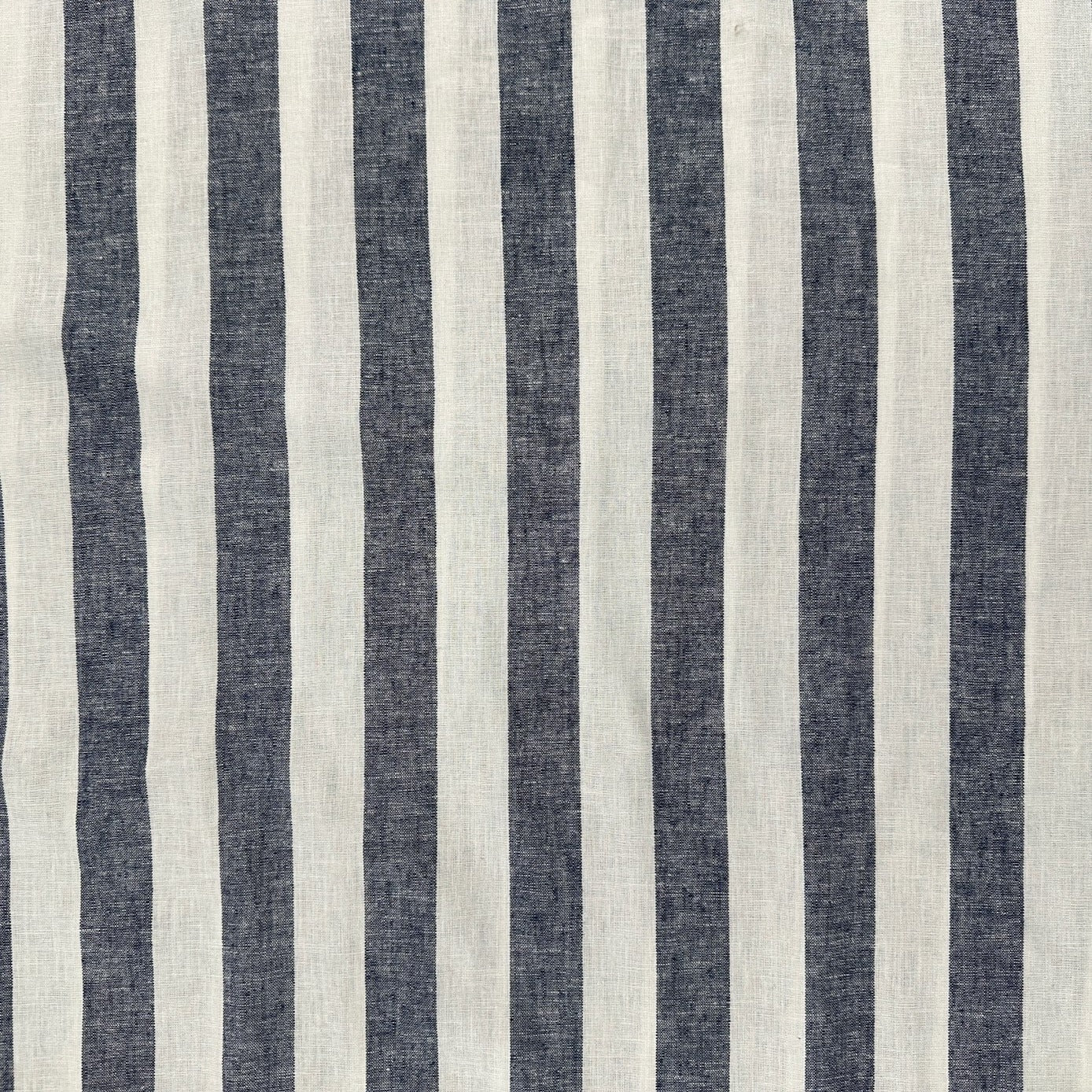 Cotton & Linen Yarn-dyed stripes - Navy & White