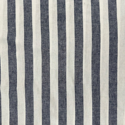 Cotton & Linen Yarn-dyed stripes - Navy & White