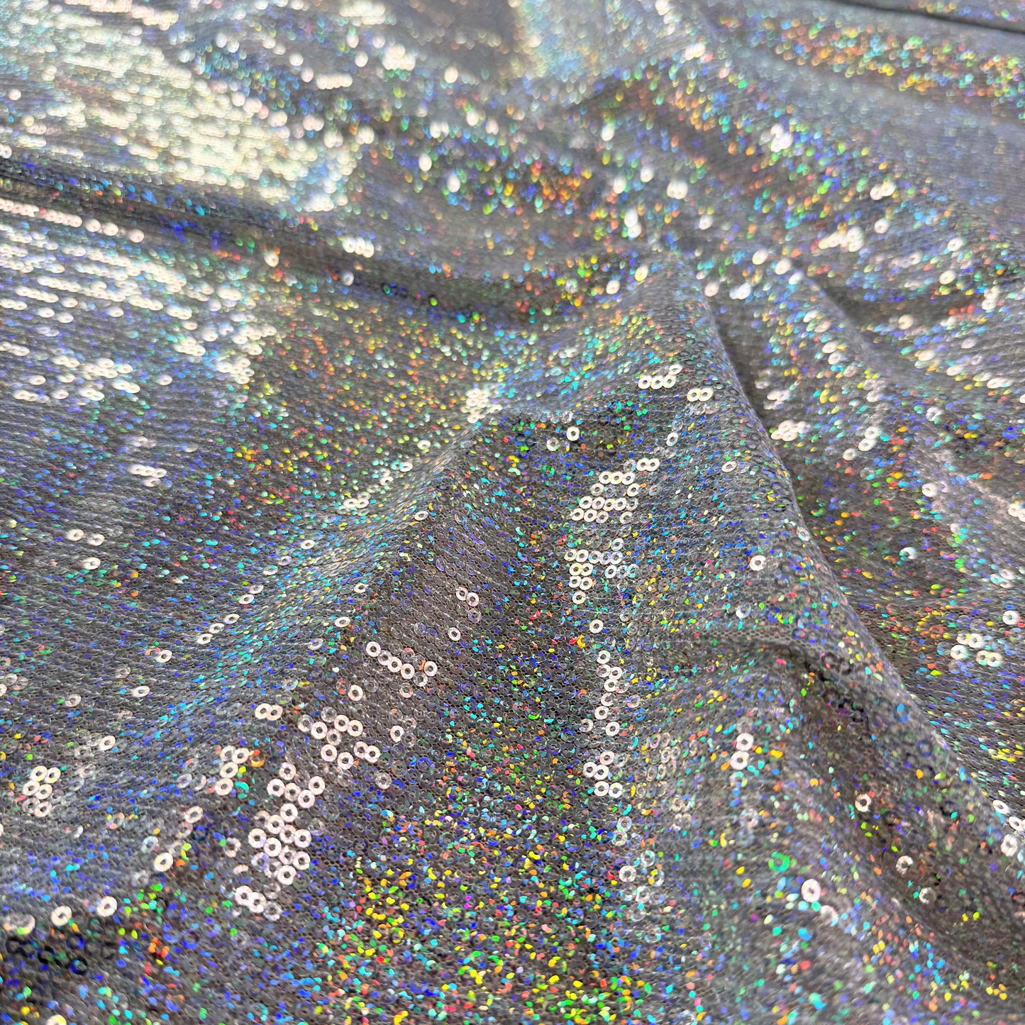 Sequins on Mesh Knit - Holographic - Deadstock