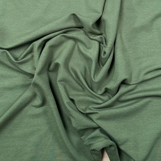 Bamboo Cotton French Terry - Moss Green