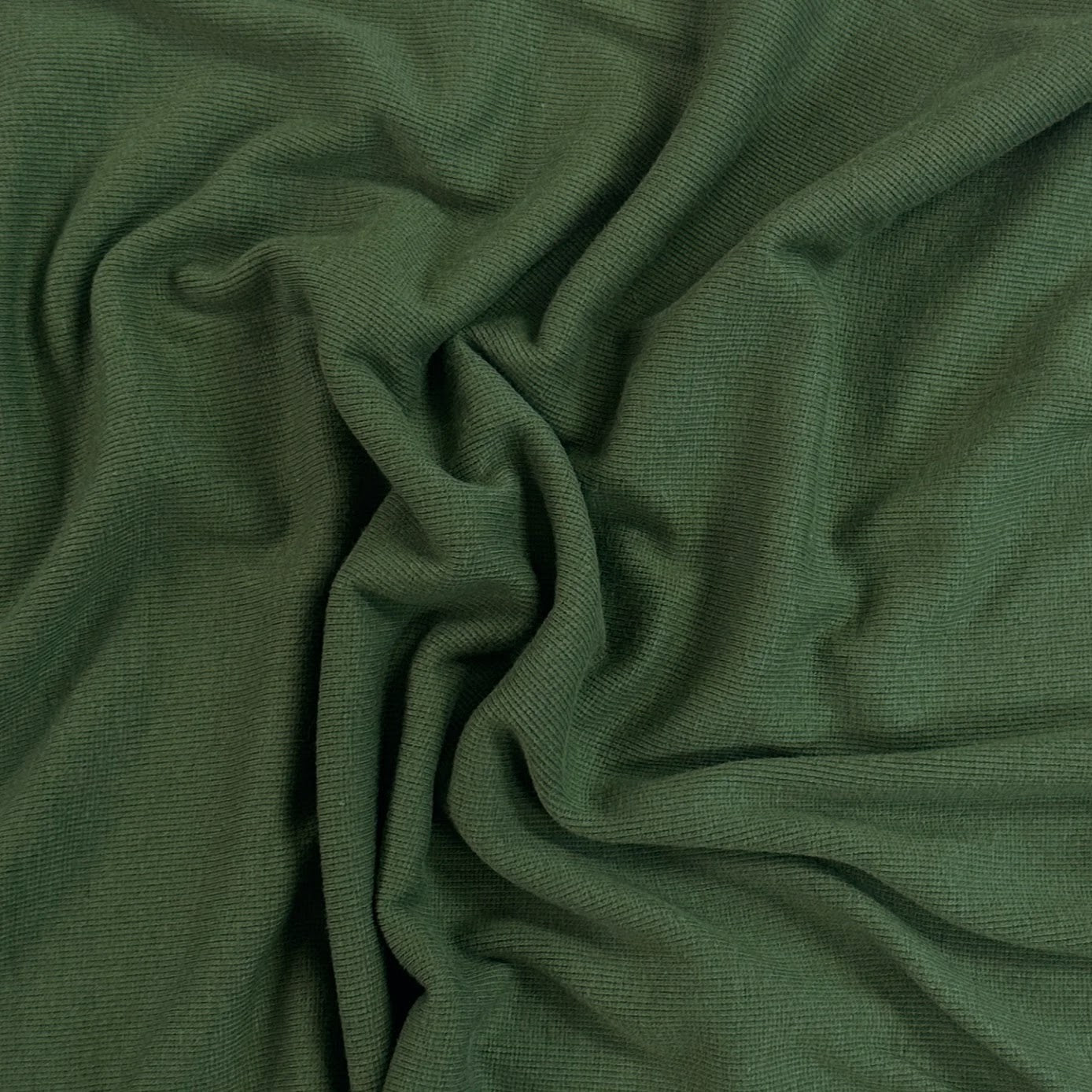 Bamboo Cotton Rib 2x2 - Moss Green - Ribbed Knit