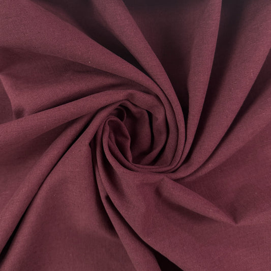 Cotton Linen Woven - Burgundy