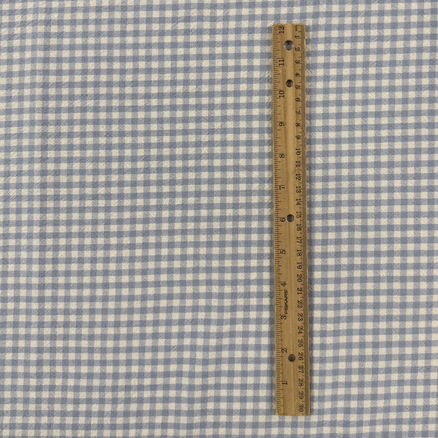 Organic Yarn Dyed Cotton - Powder Blue Gingham