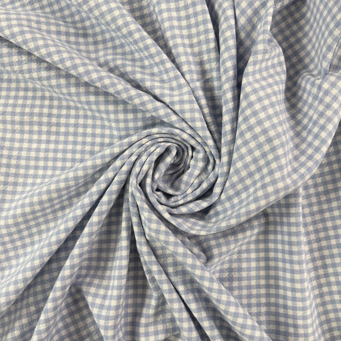 Organic Yarn Dyed Cotton - Powder Blue Gingham