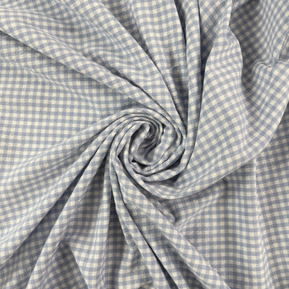 Organic Yarn Dyed Cotton - Powder Blue Gingham