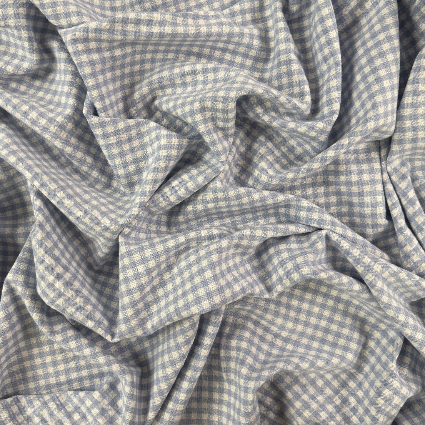 Organic Yarn Dyed Cotton - Powder Blue Gingham