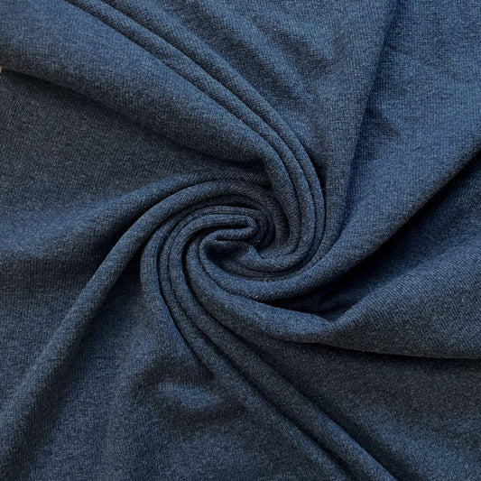 15" Remnant - TENCEL™ Lyocell Organic Cotton 2x2 Ribbed Knit - Heathered Lake Blue