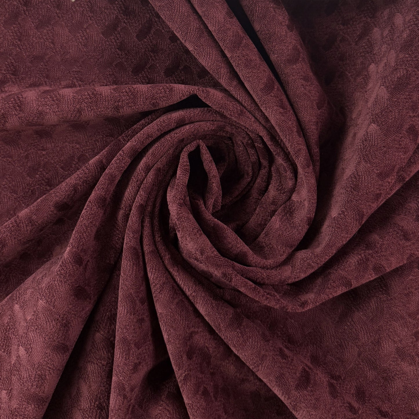 Sculpted Cotton Velvet - Wine - Deadstock