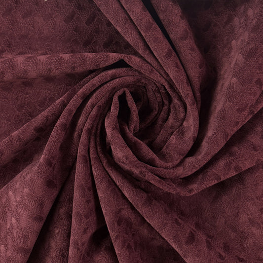 Sculpted Cotton Velvet - Wine - Deadstock
