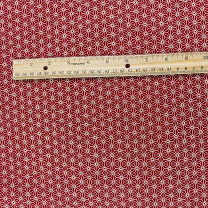 Sevenberry Woven Cotton - Hemp Leaves - Red