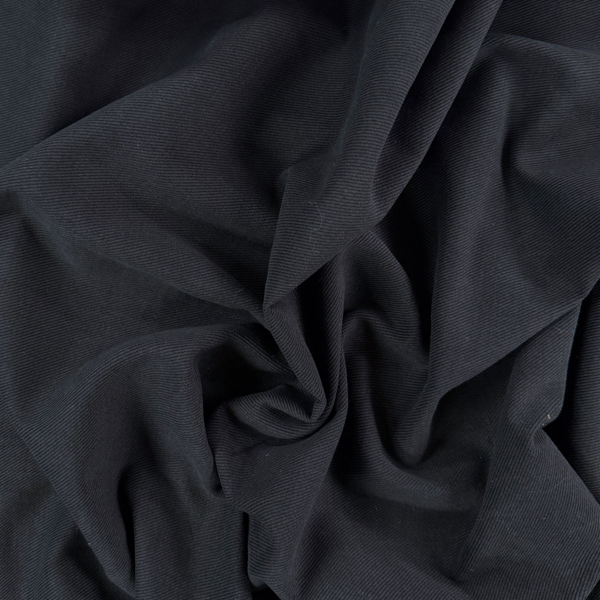 Heavy Brushed Cotton Twill - Darkest Navy  - Deadstock - 10oz