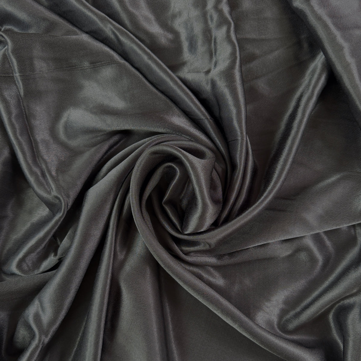 Viscose Satin Twill - Dark Grey  - Deadstock