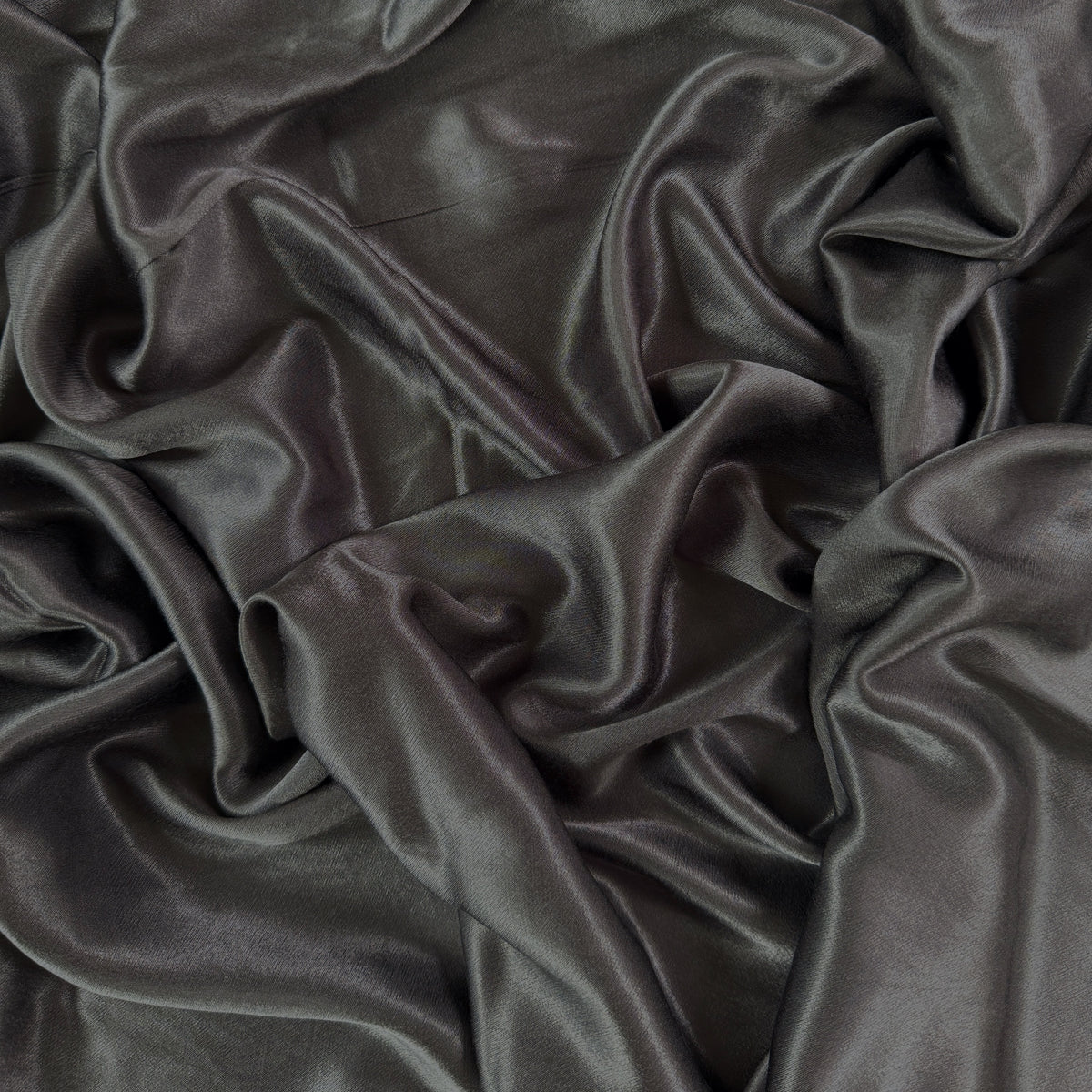 Viscose Satin Twill - Dark Grey  - Deadstock