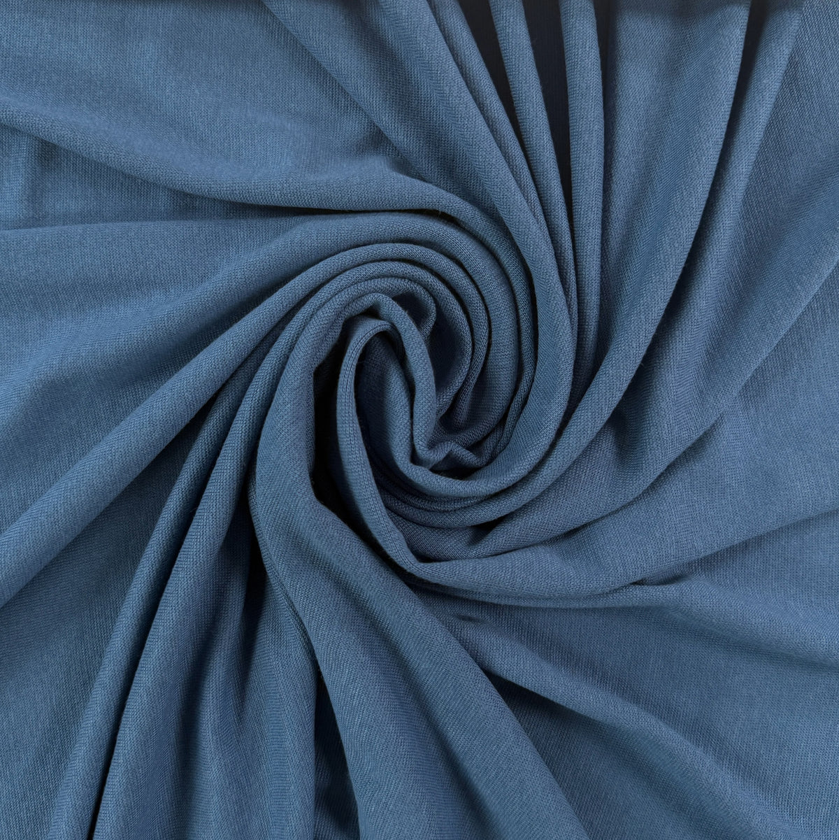 Bamboo Cotton 1x1 Rib Knit - Vintage Blue