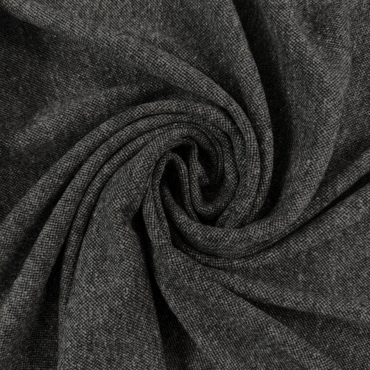 Virgin Wool and Silk Mélange Sweater Knit - Grey - Italy Designer Deadstock