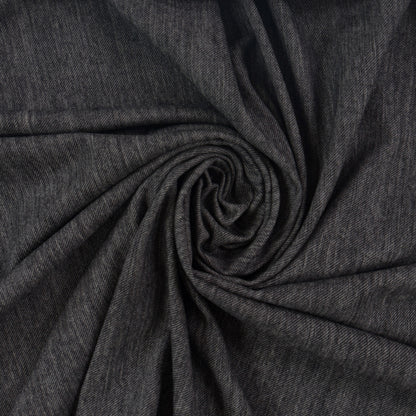 Virgin Wool & Cotton Twill Jersey - Heathered Charcoal - Italy Designer Deadstock