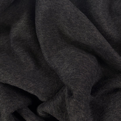 Reversible Ultrasoft Brush Mohair Wool Coating - Navy & Grey - Designer Deadstock