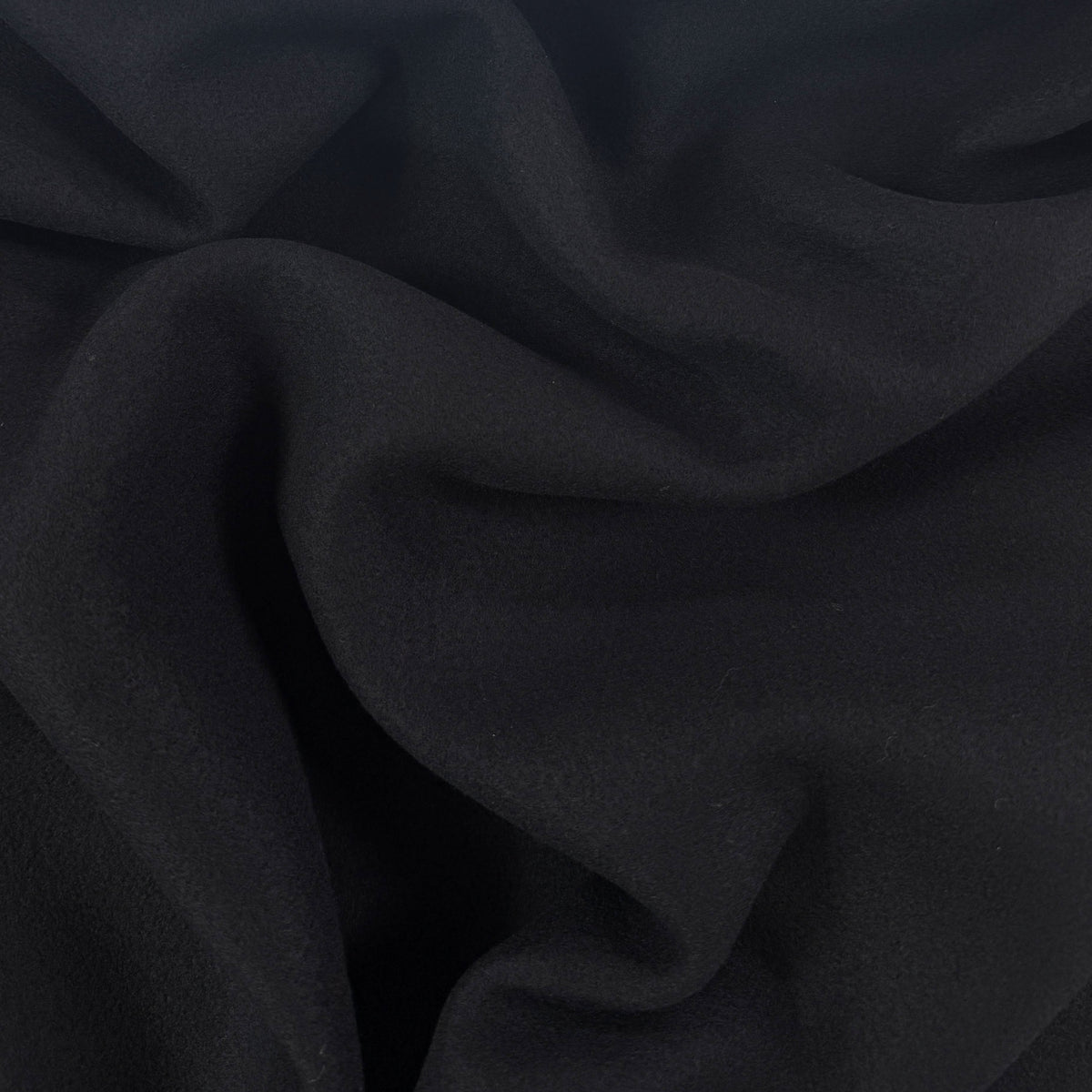 Heavy 100% Cashmere Double Cloth Splittable Coating - Black - Designer Deadstock - Made in Italy