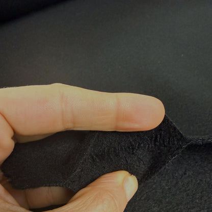 Heavy 100% Cashmere Double Cloth Splittable Coating - Black - Designer Deadstock - Made in Italy