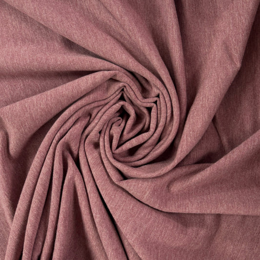 Bamboo Cotton Sweatshirt Fleece - Heathered Rose Brown