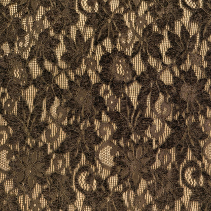 Stretch Chenille Lace - Chocolate Brown
