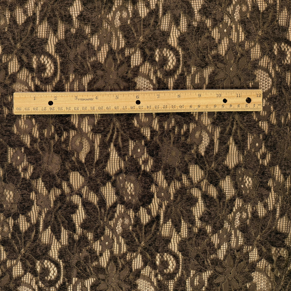 Stretch Chenille Lace - Chocolate Brown