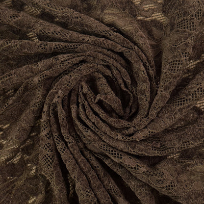 Stretch Chenille Lace - Chocolate Brown