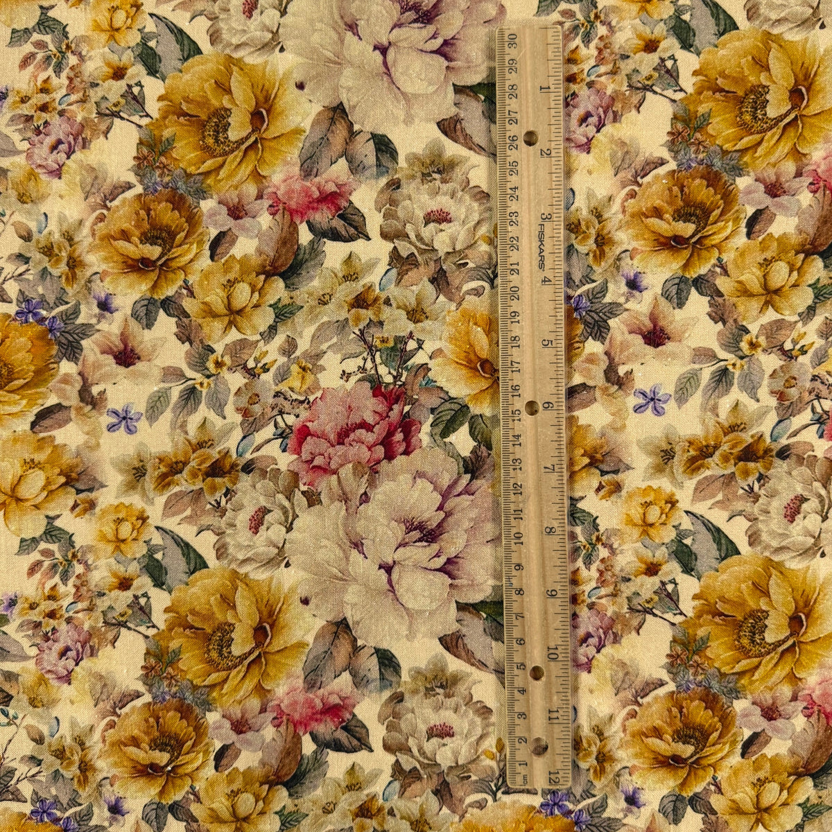 Rayon Linen Rivera Slub - Golden Florals