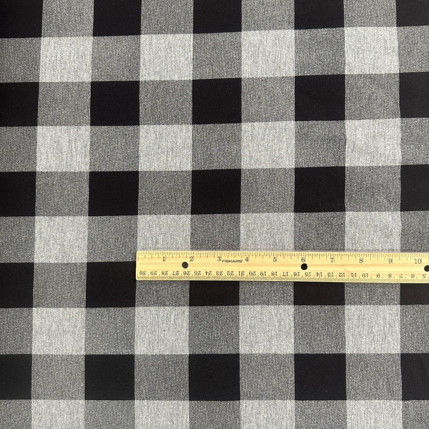 Bamboo Jersey - Gray Buffalo Plaid