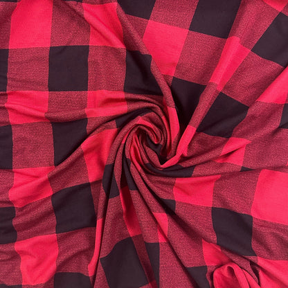 Bamboo Jersey - Red Buffalo Plaid