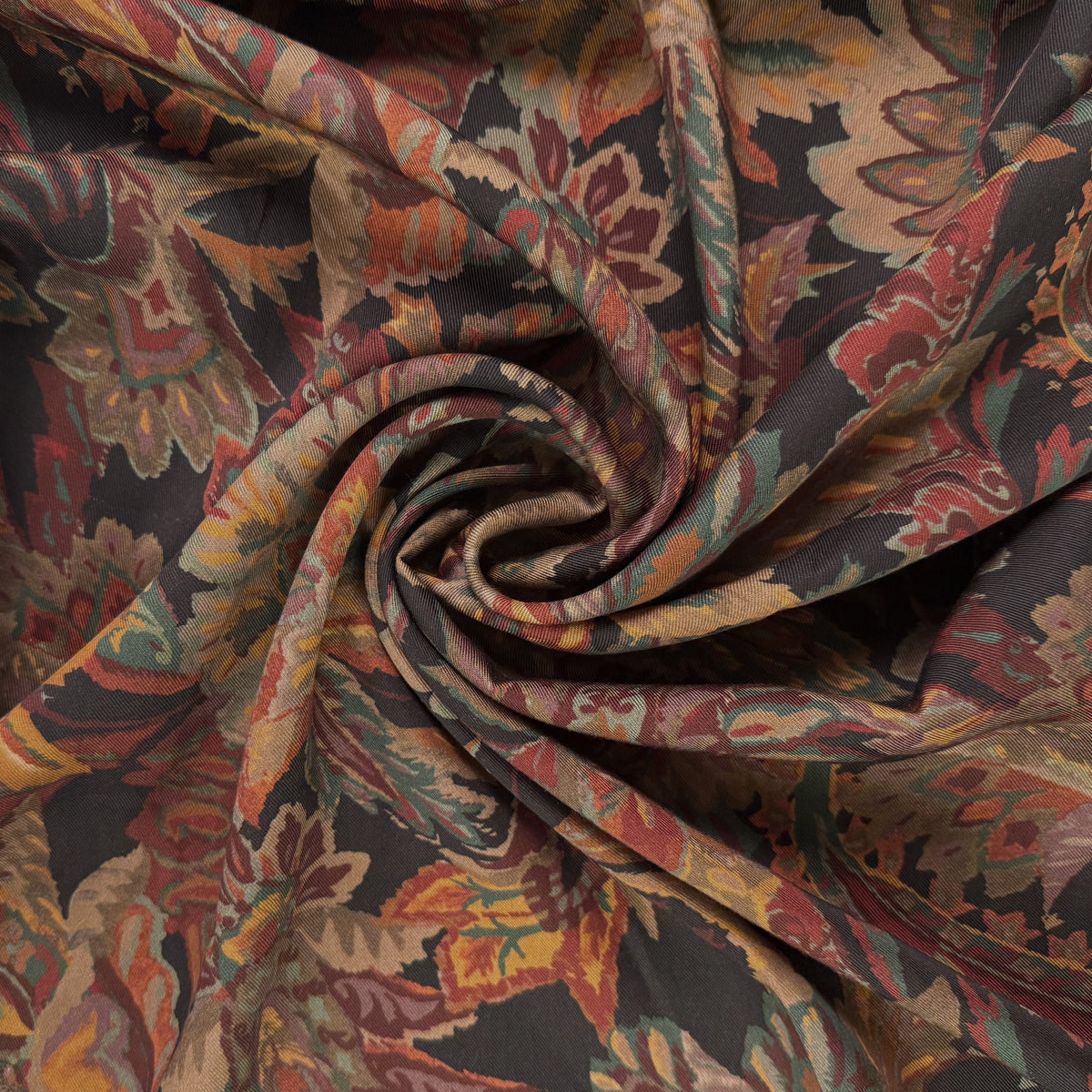 Tencel Lyocell Twill Print - Dark Antique Floral