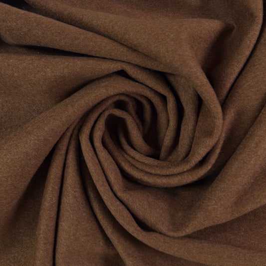 Wool & Polyester Melton - Warm Brown - Deadstock