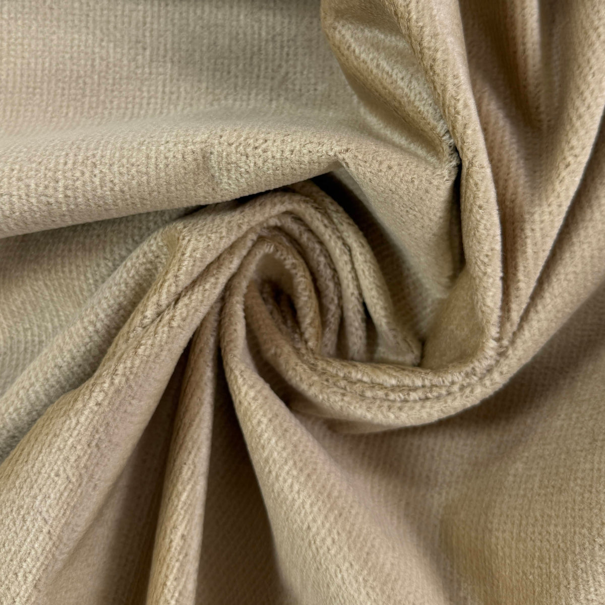 Polyester Velvet  - Golden Beige - Upholstery Grade - Deadstock