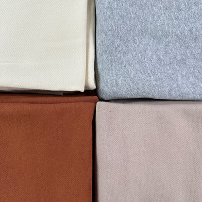 Organic Cotton Twill Face Fleece Knit - Vanilla - Natural/Cream