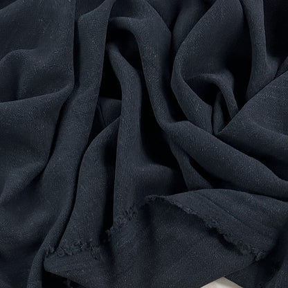 Lightweight Silky Linen Viscose Baby Noil - Black