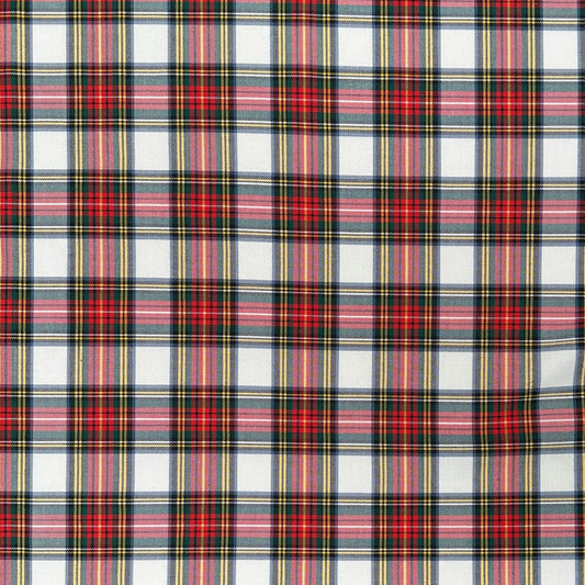 Red & Ivory Bamboo Cotton Yarn Dyed Plaid