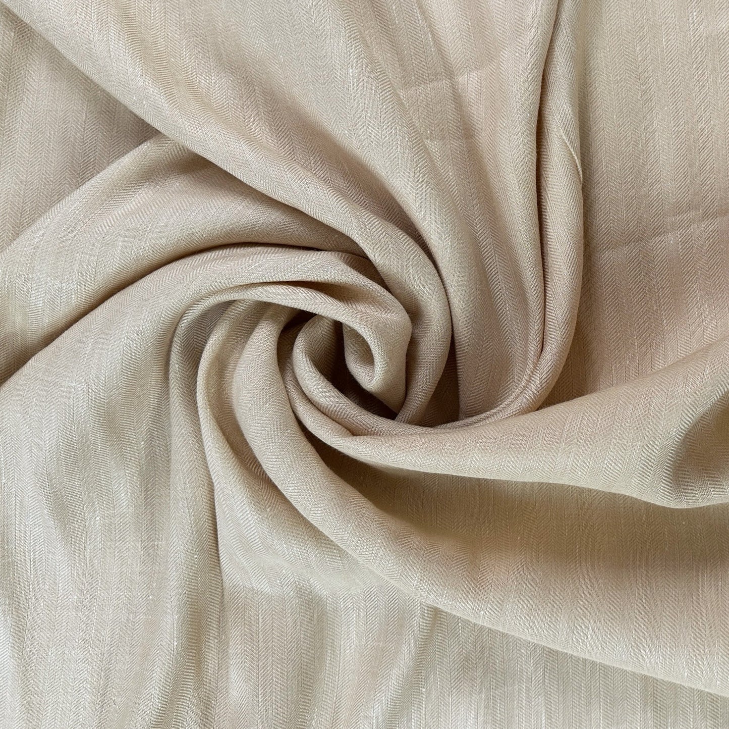18" Remnant - Yarn Dyed Cotton Herringbone Twill - Light Beige - Deadstock