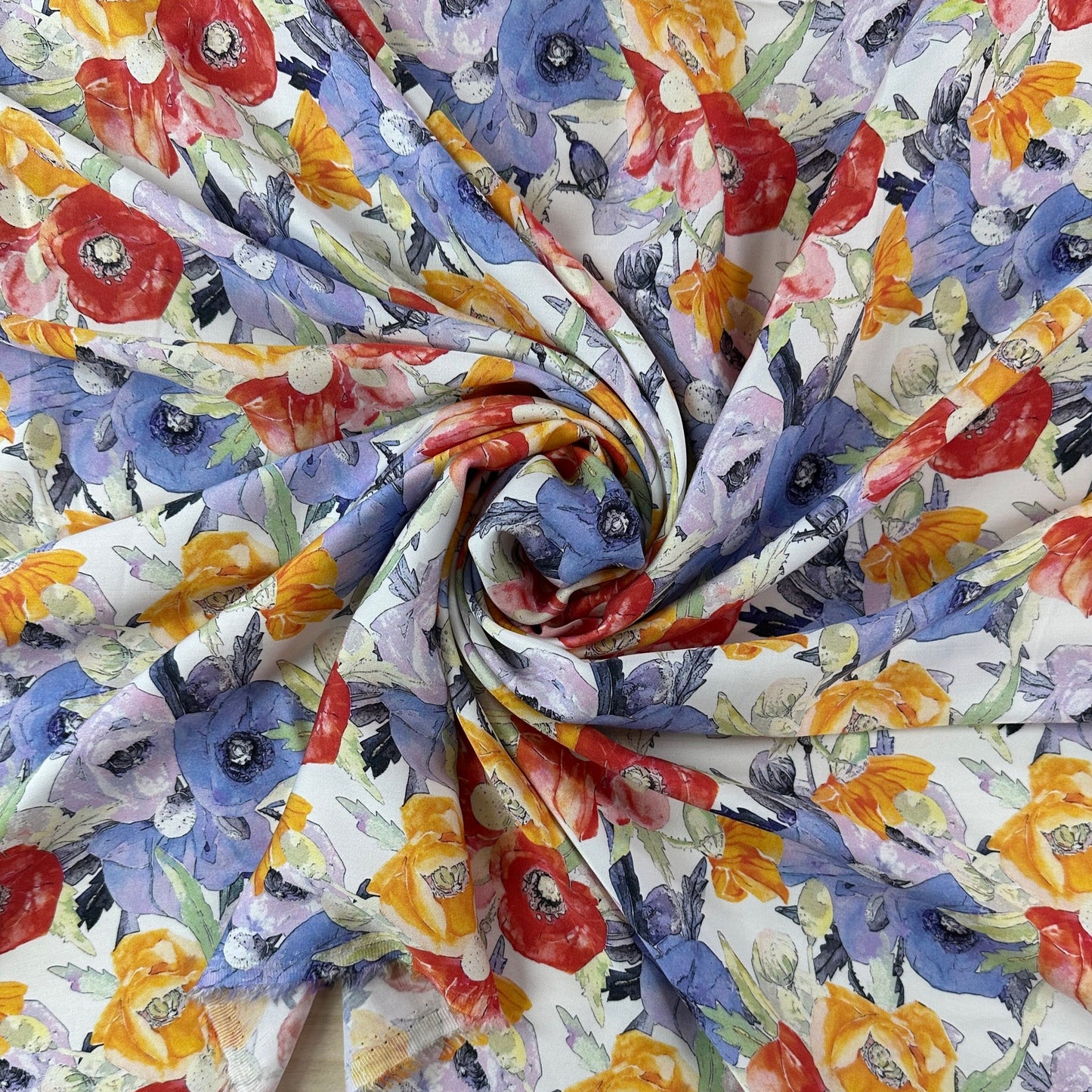 Digitally Printed Romi Satin - Rayon Fabric
