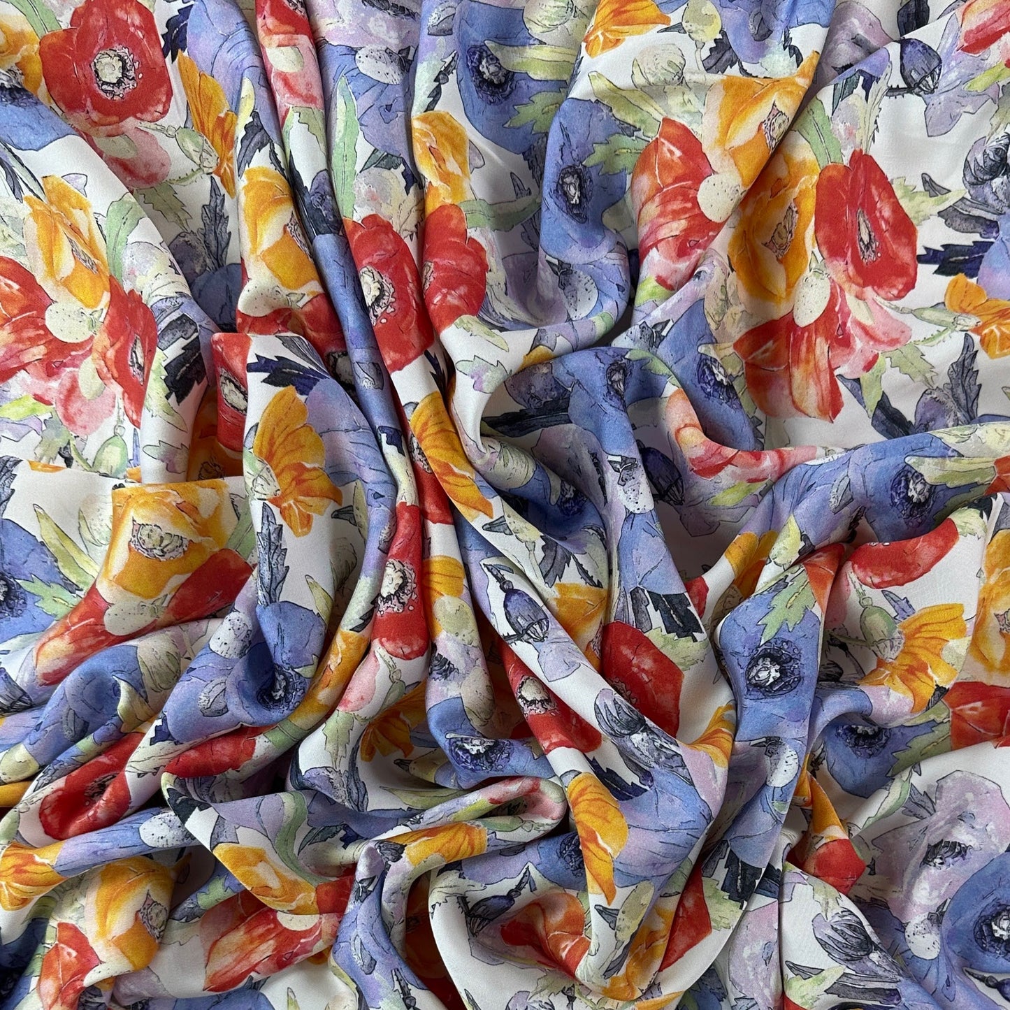 Digitally Printed Romi Satin - Rayon Fabric