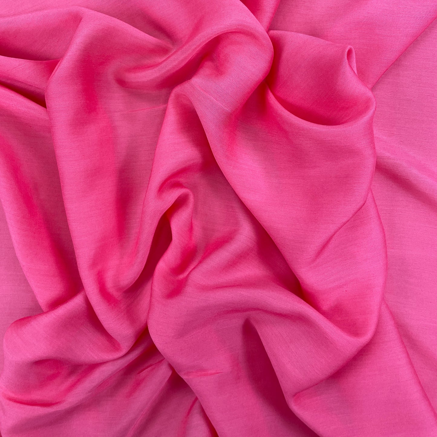 Silk Viscose Challis Deadstock - Bright Pink - 14mm