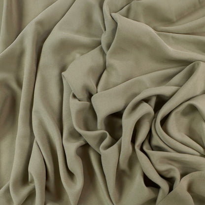 Wool / Silk Crepe - Khaki - Designer Deadstock