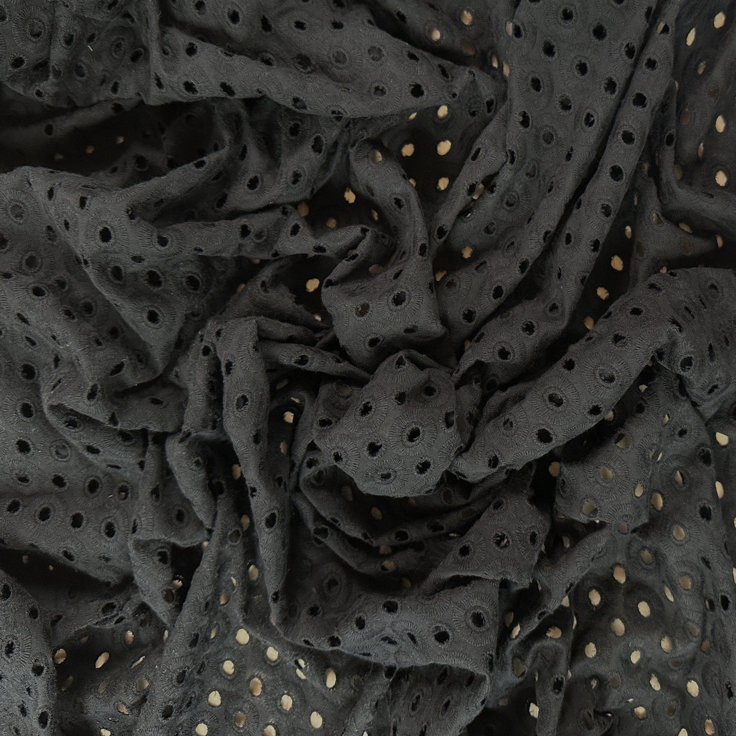 Alice - Black - Cotton Eyelet Embroidery