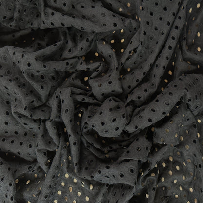 Alice - Black - Cotton Eyelet Embroidery