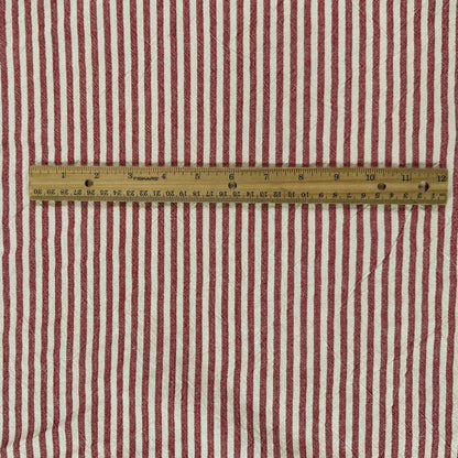 52" Remnant - Yarn Dyed Red & White - Organic Cotton Stripe
