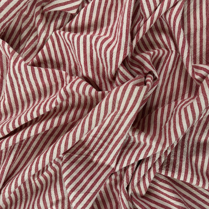 52" Remnant - Yarn Dyed Red & White - Organic Cotton Stripe