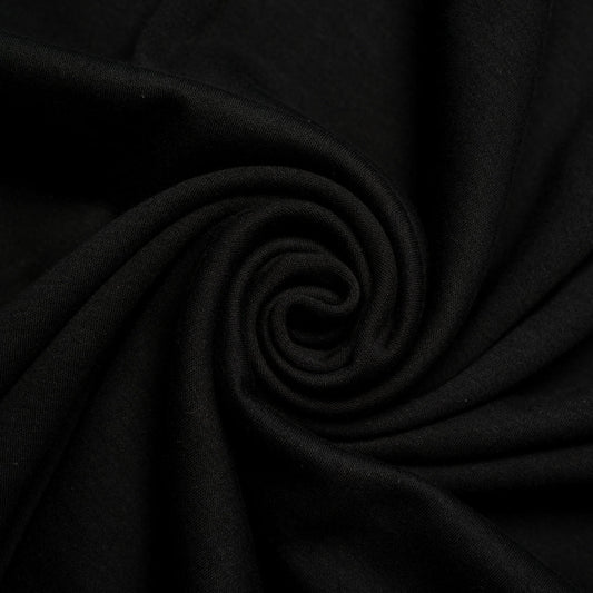 11" Remnant - TENCEL™ Lyocell Merino Double Knit Jersey - Black - Extra Wide 72" - Interlock
